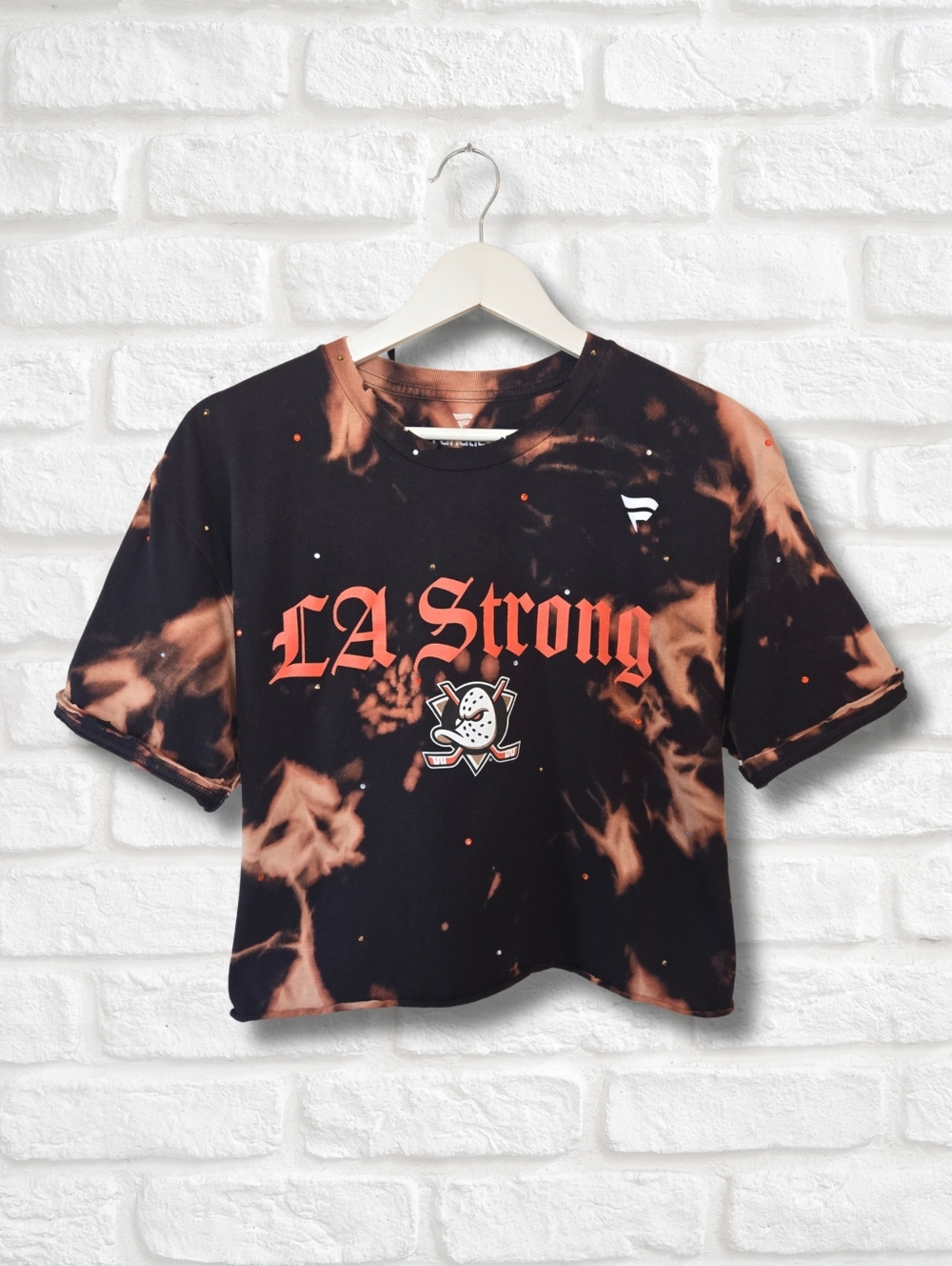 Anaheim Ducks Crop Top W/Rhinestones